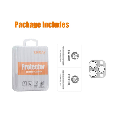 ENKAY Aluminium Alloy Tempered Glass Lens Cover Film, For iPhone 16 Pro / 16 Pro Max