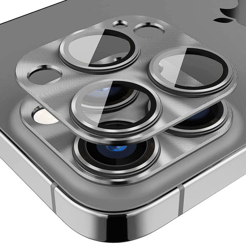 ENKAY Aluminium Alloy Tempered Glass Lens Cover Film, For iPhone 16 Pro / 16 Pro Max
