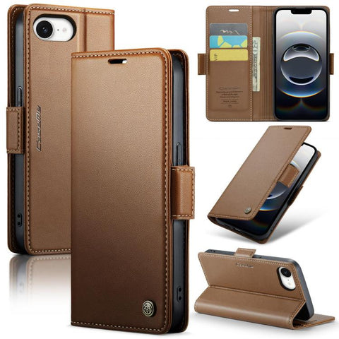 CaseMe 023 Butterfly Buckle Litchi Texture RFID Anti-theft Leather Phone Case, For iPhone 18 Pro Max / 17 Pro Max, For iPhone 17e / 16e