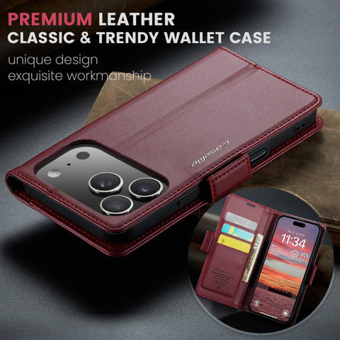 CaseMe 023 Butterfly Buckle Litchi Texture RFID Anti-theft Leather Phone Case, For iPhone 18 Pro Max / 17 Pro Max, For iPhone 17e / 16e