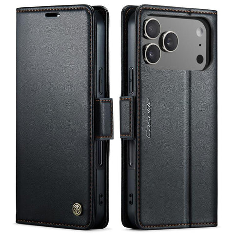 CaseMe 023 Butterfly Buckle Litchi Texture RFID Anti-theft Leather Phone Case, For iPhone 18 Pro Max / 17 Pro Max, For iPhone 17e / 16e