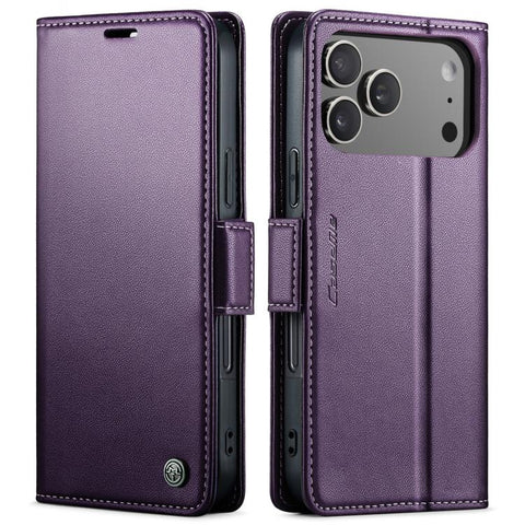 CaseMe 023 Butterfly Buckle Litchi Texture RFID Anti-theft Leather Phone Case, For iPhone 18 Pro Max / 17 Pro Max, For iPhone 17e / 16e