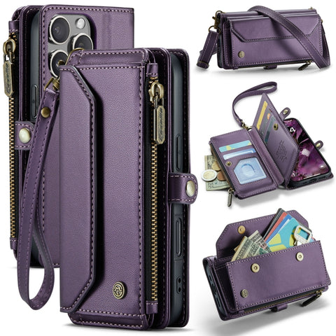 CaseMe C36 Card Slots Zipper Wallet RFID Anti-theft Leather Phone Case, For iPhone Duo, For iPhone 17, For iPhone Air, For iPhone 16 Pro Max, For iPhone 16 Pro, For iPhone 16 Plus, For iPhone 16, For iPhone 18 Pro / 17 Pro                              ...