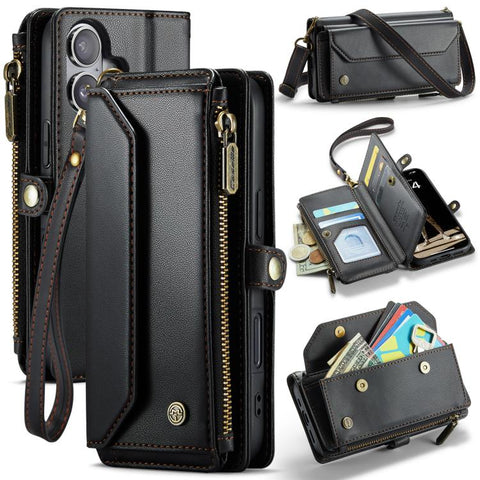 CaseMe C36 Card Slots Zipper Wallet RFID Anti-theft Leather Phone Case, For iPhone Duo, For iPhone 17, For iPhone Air, For iPhone 16 Pro Max, For iPhone 16 Pro, For iPhone 16 Plus, For iPhone 16, For iPhone 18 Pro / 17 Pro                              ...
