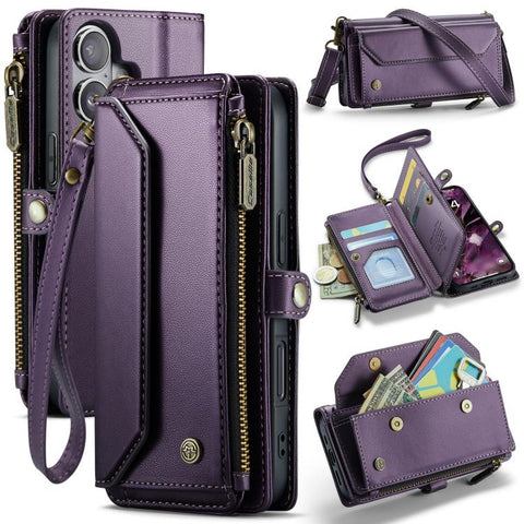 CaseMe C36 Card Slots Zipper Wallet RFID Anti-theft Leather Phone Case, For iPhone Duo, For iPhone 17, For iPhone Air, For iPhone 16 Pro Max, For iPhone 16 Pro, For iPhone 16 Plus, For iPhone 16, For iPhone 18 Pro / 17 Pro                              ...
