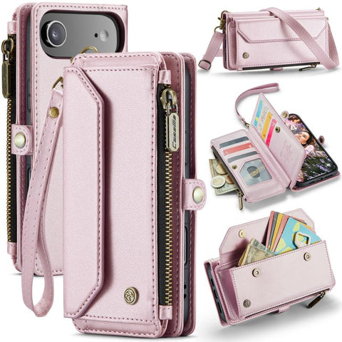 CaseMe C36 Card Slots Zipper Wallet RFID Anti-theft Leather Phone Case, For iPhone Duo, For iPhone 17, For iPhone Air, For iPhone 16 Pro Max, For iPhone 16 Pro, For iPhone 16 Plus, For iPhone 16, For iPhone 18 Pro / 17 Pro                              ...