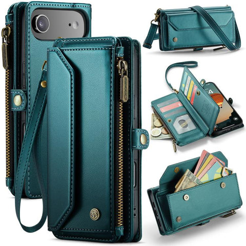 CaseMe C36 Card Slots Zipper Wallet RFID Anti-theft Leather Phone Case, For iPhone Duo, For iPhone 17, For iPhone Air, For iPhone 16 Pro Max, For iPhone 16 Pro, For iPhone 16 Plus, For iPhone 16, For iPhone 18 Pro / 17 Pro                              ...
