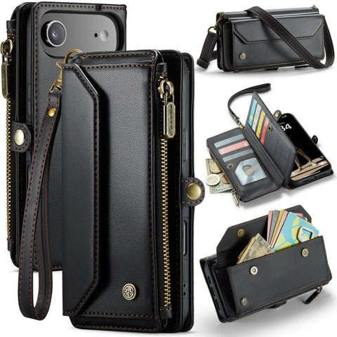 CaseMe C36 Card Slots Zipper Wallet RFID Anti-theft Leather Phone Case, For iPhone Duo, For iPhone 17, For iPhone Air, For iPhone 16 Pro Max, For iPhone 16 Pro, For iPhone 16 Plus, For iPhone 16, For iPhone 18 Pro / 17 Pro                              ...