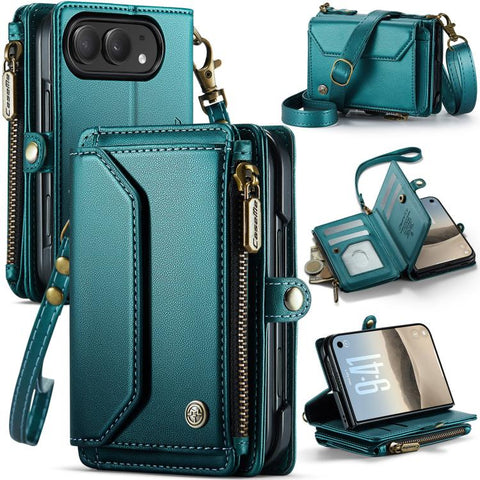 CaseMe C36 Card Slots Zipper Wallet RFID Anti-theft Leather Phone Case, For iPhone Duo, For iPhone 17, For iPhone Air, For iPhone 16 Pro Max, For iPhone 16 Pro, For iPhone 16 Plus, For iPhone 16, For iPhone 18 Pro / 17 Pro                              ...