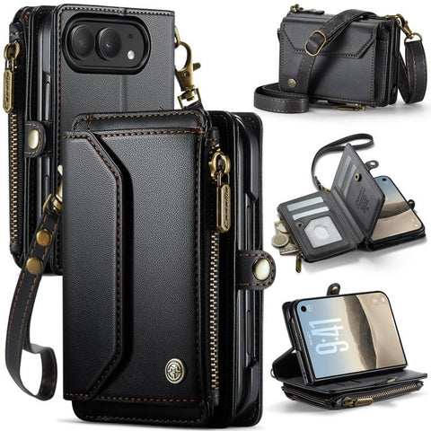 CaseMe C36 Card Slots Zipper Wallet RFID Anti-theft Leather Phone Case, For iPhone Duo, For iPhone 17, For iPhone Air, For iPhone 16 Pro Max, For iPhone 16 Pro, For iPhone 16 Plus, For iPhone 16, For iPhone 18 Pro / 17 Pro                              ...
