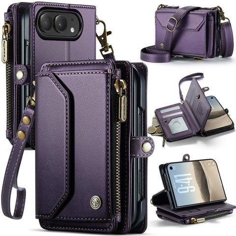 CaseMe C36 Card Slots Zipper Wallet RFID Anti-theft Leather Phone Case, For iPhone Duo, For iPhone 17, For iPhone Air, For iPhone 16 Pro Max, For iPhone 16 Pro, For iPhone 16 Plus, For iPhone 16, For iPhone 18 Pro / 17 Pro                              ...