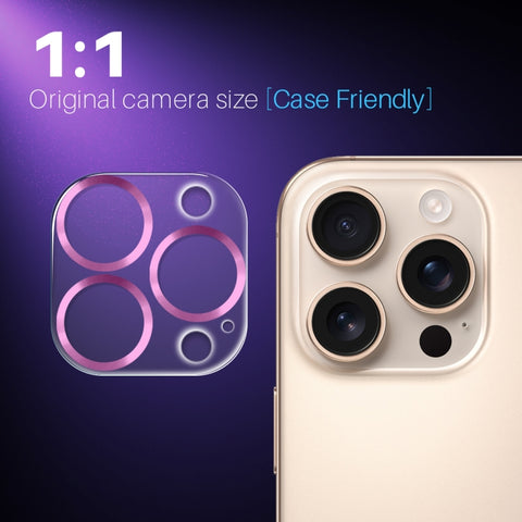 NORTHJO Camera Lens Protector CD Veins 3D Tempered Glass Film, For iPhone 16 Pro / 16 Pro Max, For iPhone 16 / 16 Plus