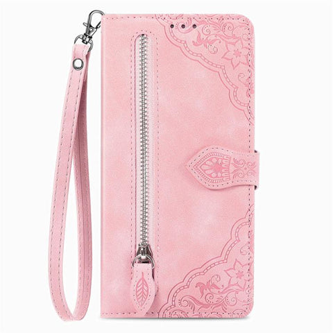 Embossed Flower Zipper Leather Phone Case, For Samsung Galaxy A57 5G, For Samsung Galaxy A37 5G, For Samsung Galaxy S25 Edge 5G, For Samsung Galaxy A56 5G, For Samsung Galaxy A26 5G, For Samsung Galaxy A36 5G, For Samsung Galaxy S25 5G                 ...