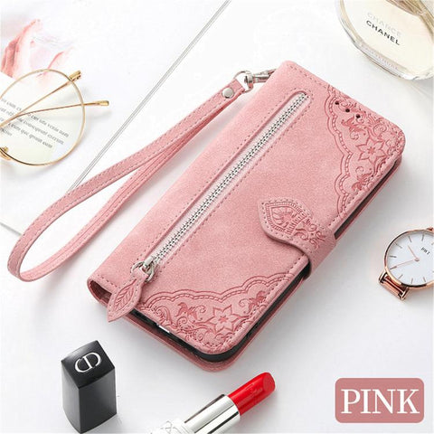 Embossed Flower Zipper Leather Phone Case, For Samsung Galaxy A57 5G, For Samsung Galaxy A37 5G, For Samsung Galaxy S25 Edge 5G, For Samsung Galaxy A56 5G, For Samsung Galaxy A26 5G, For Samsung Galaxy A36 5G, For Samsung Galaxy S25 5G                 ...