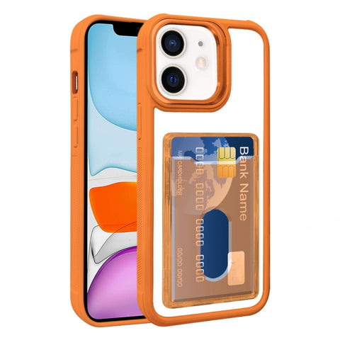 Electroplated Card Bag Acrylic Hybrid TPU Phone Case, For iPhone 12, For iPhone 12 Pro Max, For iPhone 12 Pro, For iPhone 11 Pro Max, For iPhone 11