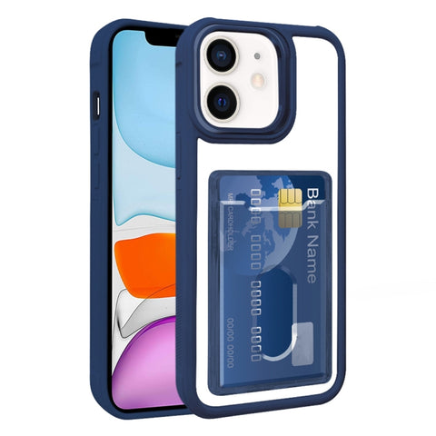 Electroplated Card Bag Acrylic Hybrid TPU Phone Case, For iPhone 12, For iPhone 12 Pro Max, For iPhone 12 Pro, For iPhone 11 Pro Max, For iPhone 11