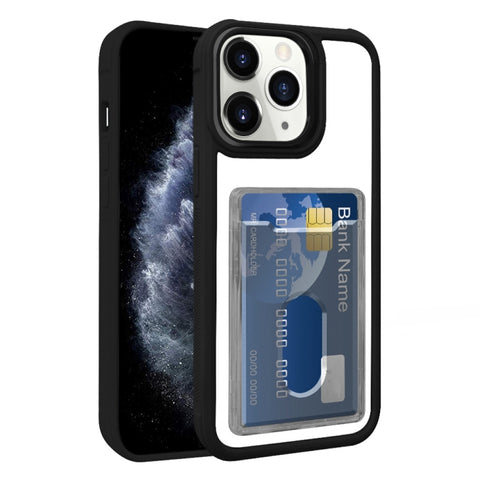 Electroplated Card Bag Acrylic Hybrid TPU Phone Case, For iPhone 12, For iPhone 12 Pro Max, For iPhone 12 Pro, For iPhone 11 Pro Max, For iPhone 11