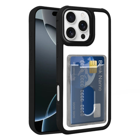 Electroplated Card Bag Acrylic Hybrid TPU Phone Case, For iPhone 18 Pro / 17 Pro, For iPhone 18 Pro Max, For iPhone 17 Pro Max, For iPhone 17, For iPhone 17 Air, For iPhone 16 Pro Max