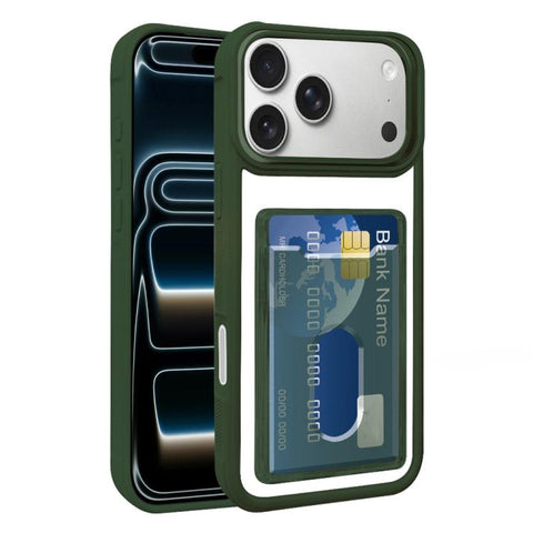 Electroplated Card Bag Acrylic Hybrid TPU Phone Case, For iPhone 18 Pro / 17 Pro, For iPhone 18 Pro Max, For iPhone 17 Pro Max, For iPhone 17, For iPhone 17 Air, For iPhone 16 Pro Max