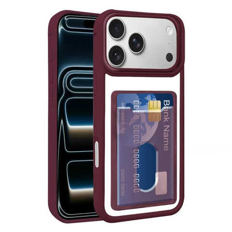 Electroplated Card Bag Acrylic Hybrid TPU Phone Case, For iPhone 18 Pro / 17 Pro, For iPhone 18 Pro Max, For iPhone 17 Pro Max, For iPhone 17, For iPhone 17 Air, For iPhone 16 Pro Max