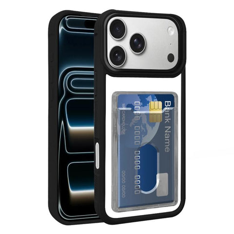 Electroplated Card Bag Acrylic Hybrid TPU Phone Case, For iPhone 18 Pro / 17 Pro, For iPhone 18 Pro Max, For iPhone 17 Pro Max, For iPhone 17, For iPhone 17 Air, For iPhone 16 Pro Max