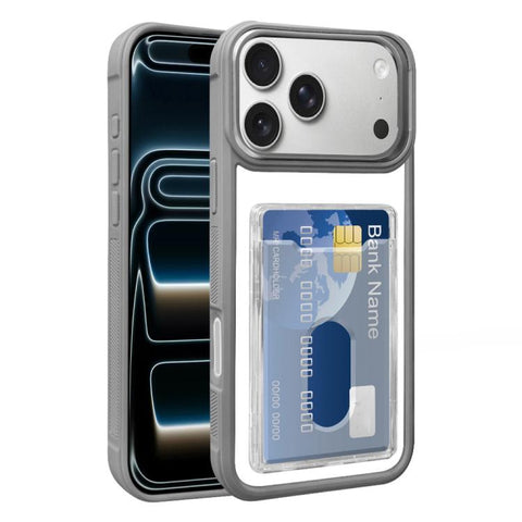 Electroplated Card Bag Acrylic Hybrid TPU Phone Case, For iPhone 18 Pro / 17 Pro, For iPhone 18 Pro Max, For iPhone 17 Pro Max, For iPhone 17, For iPhone 17 Air, For iPhone 16 Pro Max