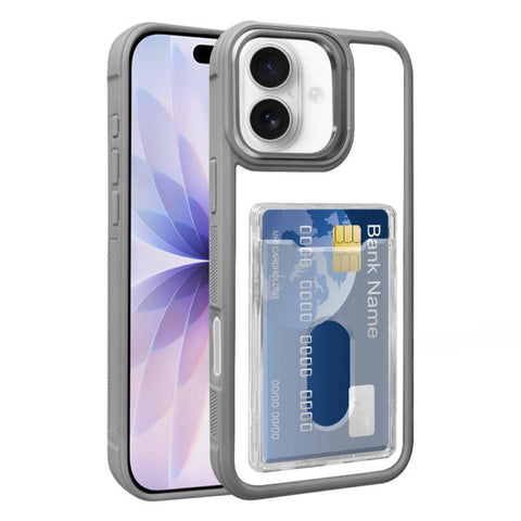 Electroplated Card Bag Acrylic Hybrid TPU Phone Case, For iPhone 18 Pro / 17 Pro, For iPhone 18 Pro Max, For iPhone 17 Pro Max, For iPhone 17, For iPhone 17 Air, For iPhone 16 Pro Max