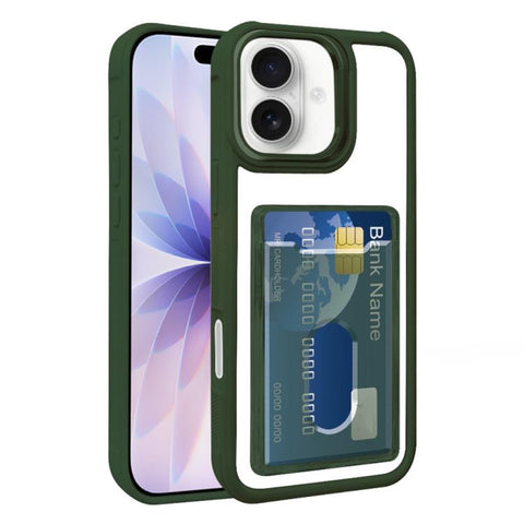 Electroplated Card Bag Acrylic Hybrid TPU Phone Case, For iPhone 18 Pro / 17 Pro, For iPhone 18 Pro Max, For iPhone 17 Pro Max, For iPhone 17, For iPhone 17 Air, For iPhone 16 Pro Max