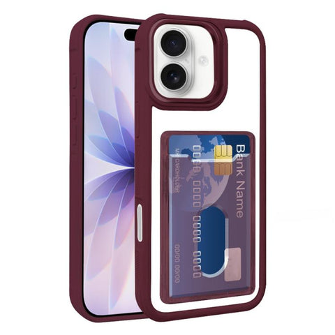 Electroplated Card Bag Acrylic Hybrid TPU Phone Case, For iPhone 18 Pro / 17 Pro, For iPhone 18 Pro Max, For iPhone 17 Pro Max, For iPhone 17, For iPhone 17 Air, For iPhone 16 Pro Max