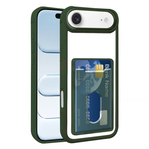 Electroplated Card Bag Acrylic Hybrid TPU Phone Case, For iPhone 18 Pro / 17 Pro, For iPhone 18 Pro Max, For iPhone 17 Pro Max, For iPhone 17, For iPhone 17 Air, For iPhone 16 Pro Max