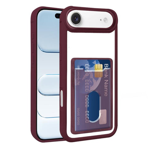 Electroplated Card Bag Acrylic Hybrid TPU Phone Case, For iPhone 18 Pro / 17 Pro, For iPhone 18 Pro Max, For iPhone 17 Pro Max, For iPhone 17, For iPhone 17 Air, For iPhone 16 Pro Max