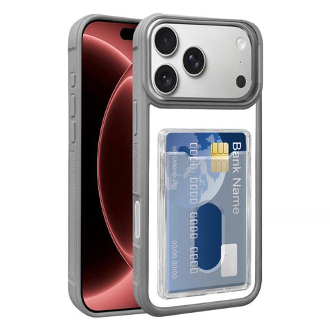 Electroplated Card Bag Acrylic Hybrid TPU Phone Case, For iPhone 18 Pro / 17 Pro, For iPhone 18 Pro Max, For iPhone 17 Pro Max, For iPhone 17, For iPhone 17 Air, For iPhone 16 Pro Max