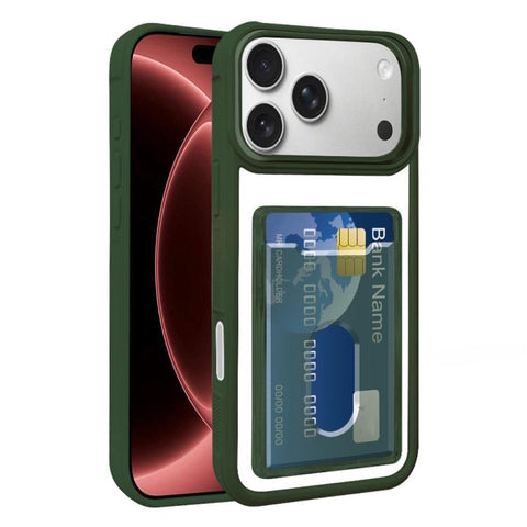 Electroplated Card Bag Acrylic Hybrid TPU Phone Case, For iPhone 18 Pro / 17 Pro, For iPhone 18 Pro Max, For iPhone 17 Pro Max, For iPhone 17, For iPhone 17 Air, For iPhone 16 Pro Max