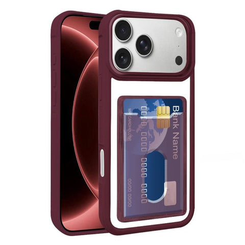 Electroplated Card Bag Acrylic Hybrid TPU Phone Case, For iPhone 18 Pro / 17 Pro, For iPhone 18 Pro Max, For iPhone 17 Pro Max, For iPhone 17, For iPhone 17 Air, For iPhone 16 Pro Max