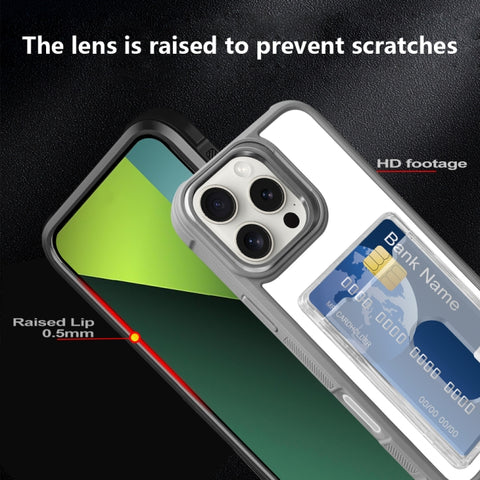 Electroplated Card Bag Acrylic Hybrid TPU Phone Case, For iPhone 18 Pro / 17 Pro, For iPhone 18 Pro Max, For iPhone 17 Pro Max, For iPhone 17, For iPhone 17 Air, For iPhone 16 Pro Max