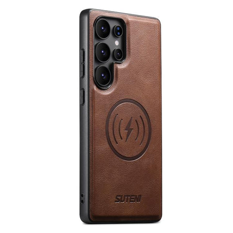 Suteni G5 Cowhide Leather Magnetic Phone Case, For Samsung Galaxy S26 Ultra 5G, For Samsung Galaxy S25 Ultra 5G, For Samsung Galaxy S24 Ultra 5G, For Samsung Galaxy S23 Ultra 5G, For Samsung Galaxy S22 Ultra 5G