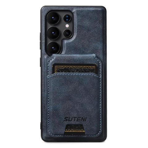 Suteni M5 Magnetic Card Bag MagSafe Cowhide Texture Leather Phone Case, For Samsung Galaxy S26 Ultra 5G, For Samsung Galaxy S25 Ultra 5G, For Samsung Galaxy S24 Ultra 5G, For Samsung Galaxy S23 Ultra 5G, For Samsung Galaxy S22 Ultra 5G
