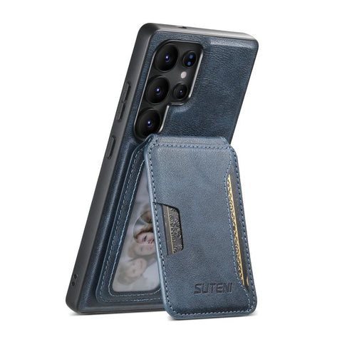 Suteni M3 Card Bag MagSafe Cowhide Texture Leather Phone Case, For Samsung Galaxy S26 Ultra 5G, For Samsung Galaxy S25 Ultra 5G, For Samsung Galaxy S24 Ultra 5G, For Samsung Galaxy S23 Ultra 5G, For Samsung Galaxy S22 Ultra 5G