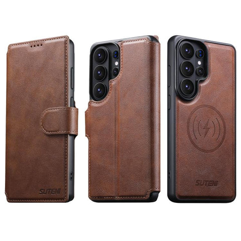Suteni Q05 2-in-1 Multi-function Detachable Wallet MagSafe Phone Case, For Samsung Galaxy S26 Ultra 5G, For Samsung Galaxy S25 Ultra 5G, For Samsung Galaxy S24 Ultra 5G, For Samsung Galaxy S23 Ultra 5G, For Samsung Galaxy S22 Ultra 5G