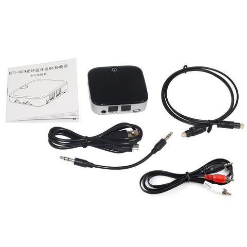 2 in 1 Fiber Optic Bluetooth 5.0 Audio Receiver/Transmitter, black