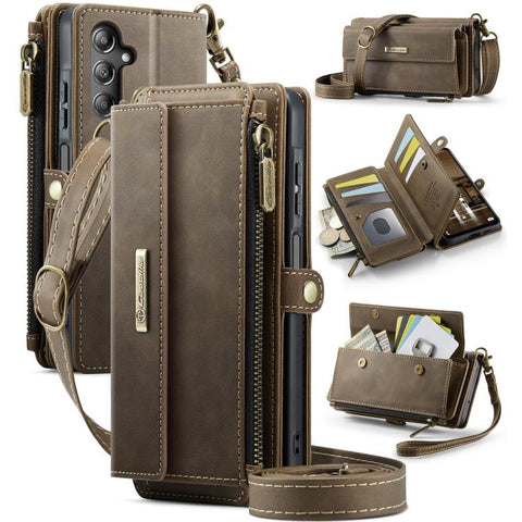 CaseMe C39 RFID Blocking Zipper Wallet Leather Phone Case with Crossbody Strap, For Galaxy S26 FE 5G, For Samsung Galaxy S26+ 5G, For Samsung Galaxy S26 Ultra 5G, For Samsung Galaxy S26 5G, For Samsung Galaxy A57 5G, For Samsung Galaxy S25 FE 5G       ...