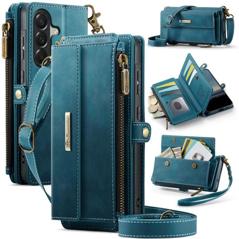 CaseMe C39 RFID Blocking Zipper Wallet Leather Phone Case with Crossbody Strap, For Galaxy S26 FE 5G, For Samsung Galaxy S26+ 5G, For Samsung Galaxy S26 Ultra 5G, For Samsung Galaxy S26 5G, For Samsung Galaxy A57 5G, For Samsung Galaxy S25 FE 5G       ...
