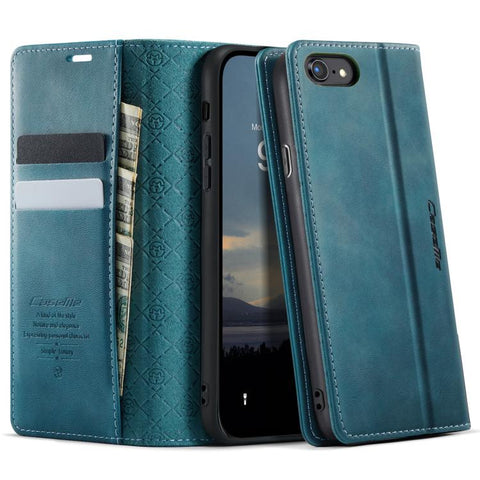 CaseMe 033 Calf Leather Lining Microfibre RFID Blocking Phone Case, For iPhone 18 Pro Max / 17 Pro Max, For iPhone 17e / 16e, For iPhone SE 2022 / 8 / 7, For iPhone 12 / 12 Pro, For iPhone X / XS, For iPhone 7 Plus / 8 Plus