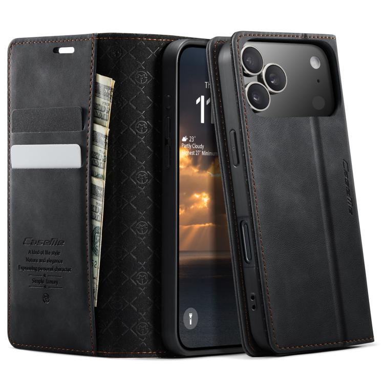 CaseMe 033 Calf Leather Lining Microfibre RFID Blocking Phone Case, For iPhone 18 Pro Max / 17 Pro Max, For iPhone 17e / 16e, For iPhone SE 2022 / 8 / 7, For iPhone 12 / 12 Pro, For iPhone X / XS, For iPhone 7 Plus / 8 Plus