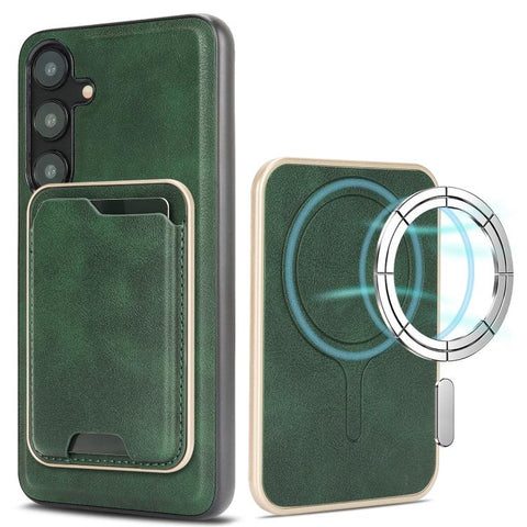Kalebol Slim MagSafe Ring Magnetic Card Bag Leather Phone Case, For Samsung Galaxy S26 Ultra 5G, For Samsung Galaxy S25 Edge 5G, For Samsung Galaxy S25 5G, For Samsung Galaxy S25+ 5G, For Samsung Galaxy S25 Ultra 5G, For Samsung Galaxy S24 Ultra 5G    ...