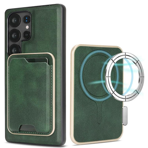 Kalebol Slim MagSafe Ring Magnetic Card Bag Leather Phone Case, For Samsung Galaxy S26 Ultra 5G, For Samsung Galaxy S25 Edge 5G, For Samsung Galaxy S25 5G, For Samsung Galaxy S25+ 5G, For Samsung Galaxy S25 Ultra 5G, For Samsung Galaxy S24 Ultra 5G    ...