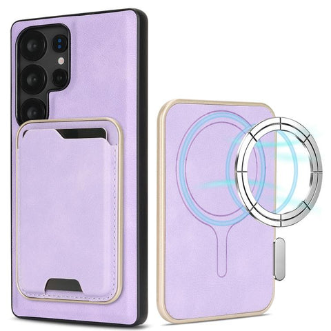 Kalebol Slim MagSafe Ring Magnetic Card Bag Leather Phone Case, For Samsung Galaxy S26 Ultra 5G, For Samsung Galaxy S25 Edge 5G, For Samsung Galaxy S25 5G, For Samsung Galaxy S25+ 5G, For Samsung Galaxy S25 Ultra 5G, For Samsung Galaxy S24 Ultra 5G    ...