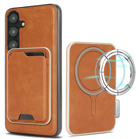 Kalebol Slim MagSafe Ring Magnetic Card Bag Leather Phone Case, For Samsung Galaxy S26 Ultra 5G, For Samsung Galaxy S25 Edge 5G, For Samsung Galaxy S25 5G, For Samsung Galaxy S25+ 5G, For Samsung Galaxy S25 Ultra 5G, For Samsung Galaxy S24 Ultra 5G    ...