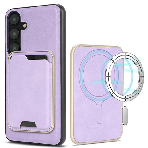 Kalebol Slim MagSafe Ring Magnetic Card Bag Leather Phone Case, For Samsung Galaxy S26 Ultra 5G, For Samsung Galaxy S25 Edge 5G, For Samsung Galaxy S25 5G, For Samsung Galaxy S25+ 5G, For Samsung Galaxy S25 Ultra 5G, For Samsung Galaxy S24 Ultra 5G    ...