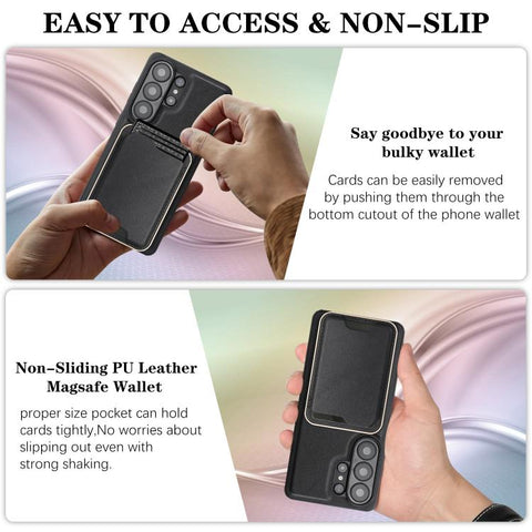Kalebol Slim MagSafe Ring Magnetic Card Bag Leather Phone Case, For Samsung Galaxy S26 Ultra 5G, For Samsung Galaxy S25 Edge 5G, For Samsung Galaxy S25 5G, For Samsung Galaxy S25+ 5G, For Samsung Galaxy S25 Ultra 5G, For Samsung Galaxy S24 Ultra 5G    ...